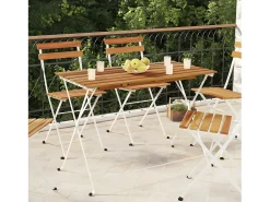 Marc-Joseph-Paul Mesa de cafetería plegable madera acacia y acero 100x54x71 cm
