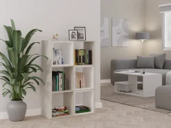MARION - Estantería modular con 6 cubos - Librería con 6 compartimentos - 110x30x75 cm - Mueble de almacenaje