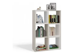 MARION - Estantería modular con 6 cubos - Librería con 6 compartimentos - 110x30x75 cm - Mueble de almacenaje