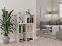MARION - Estantería modular con 6 cubos - Librería con 6 compartimentos - 110x30x75 cm - Mueble de almacenaje
