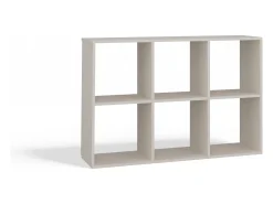 MARION - Estantería modular con 6 cubos - Librería con 6 compartimentos - 110x30x75 cm - Mueble de almacenaje