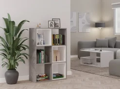 MARION - Estantería modular con 6 cubos - Librería con 6 compartimentos - 110x30x75 cm - Mueble de almacenaje
