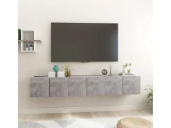 Masimo Muebles de salón colgantes 3 unidades gris hormigón 60x30x30 cm