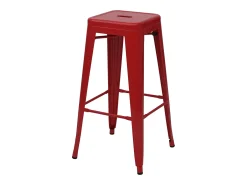 MCW-A73 Taburete de bar de metal (set de 4), rojo