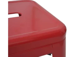MCW-A73 Taburete de bar de metal (set de 4), rojo