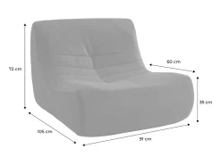 Módulo para sofá modular de terciopelo, 1 plaza verde