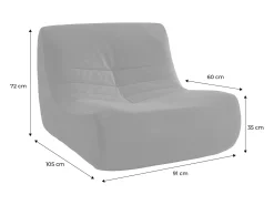 Módulo para sofá modular de terciopelo, 1 plaza verde