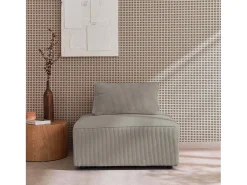Módulo para sofá modular de pana, 1 plaza gris claro