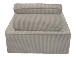 Módulo para sofá modular de pana, 1 plaza gris claro
