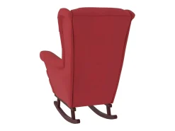 Mecedora con patas de madera y taburete Burdeos