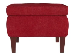 Mecedora con patas de madera y taburete Burdeos