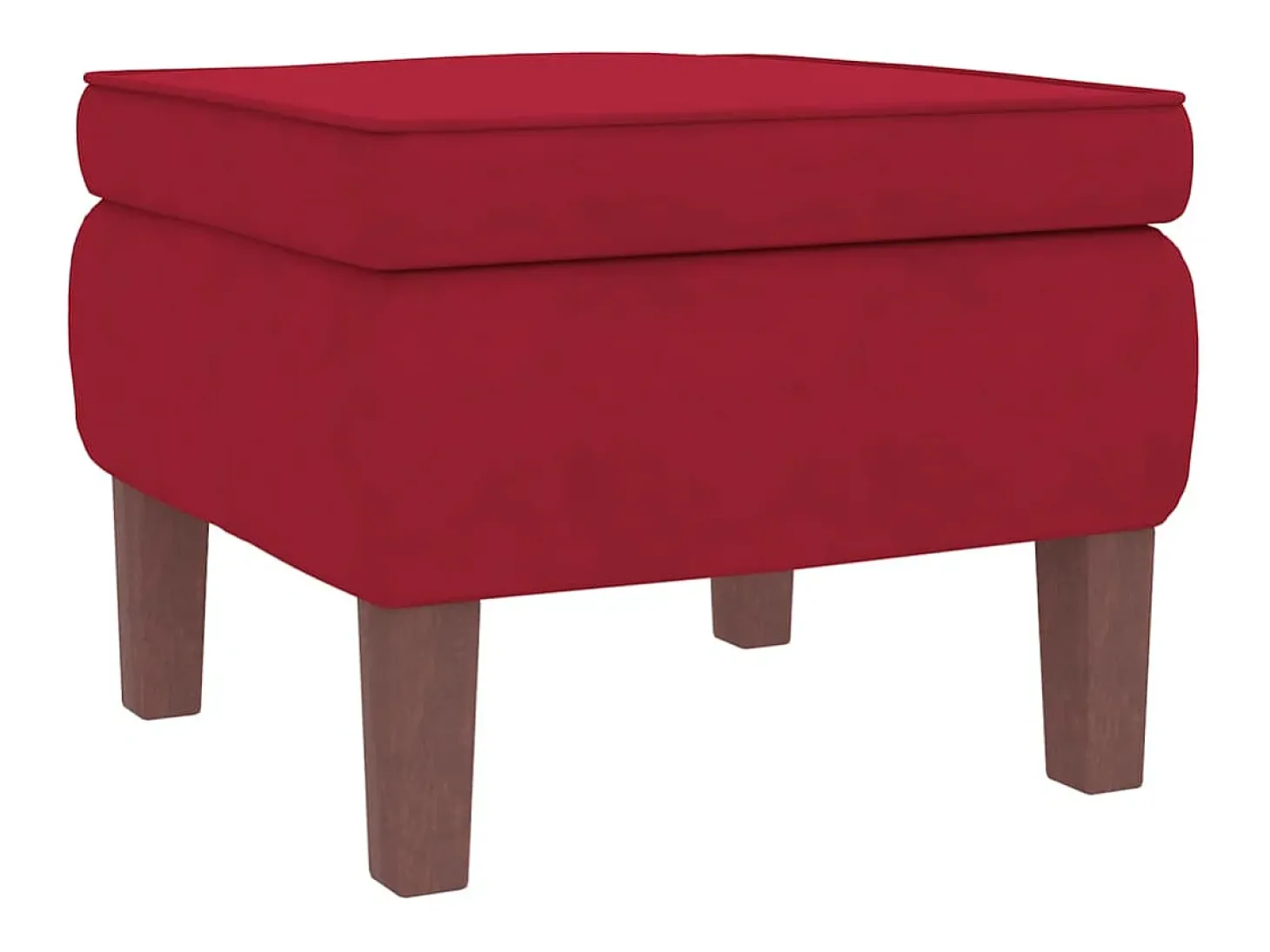 Mecedora con patas de madera y taburete Burdeos