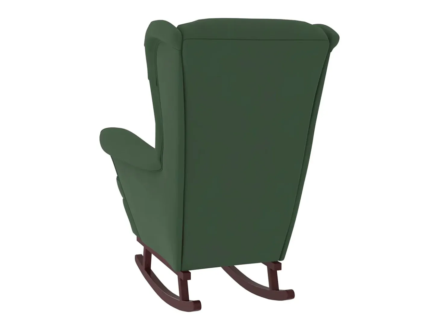Mecedora con patas de madera de caucho Terciopelo verde oscuro