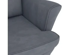 Mecedora con patas de madera de caucho Terciopelo gris oscuro