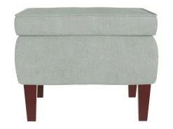Mecedora con patas de madera y taburete Gris claro