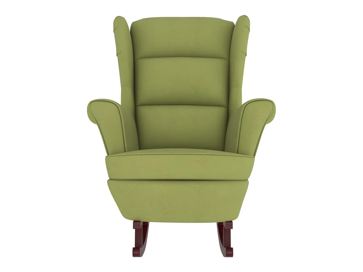 Mecedora con patas de madera de caucho Terciopelo verde claro