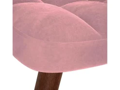 Mecedora con reposapiés de terciopelo rosa