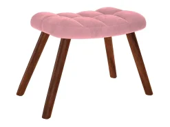 Mecedora con reposapiés de terciopelo rosa