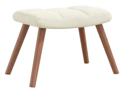 Mecedora con reposapiés Terciopelo blanco crema