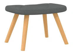 Mecedora con reposapiés Tela gris oscuro