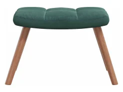 Mecedora con reposapiés Terciopelo verde oscuro