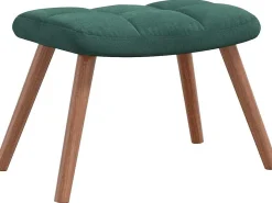 Mecedora con reposapiés Terciopelo verde oscuro