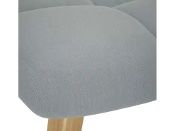 Mecedora con reposapiés Tela gris claro