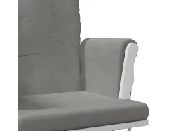 Mecedora con reposapiés Tela gris claro