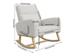 Mecedora con respaldo - bolsillos laterales - forro polar suave - gris