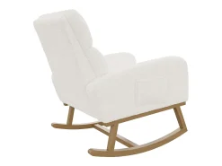 Mecedora con respaldo - bolsillos laterales - forro polar suave - blanco