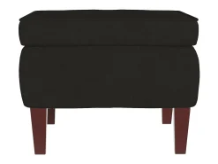 Mecedora con respaldo alto de terciopelo negro y madera maciza