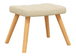 Mecedora con taburete Tela Crema