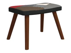 Mecedora con taburete Tela Patchwork