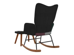 Mecedora con taburete Tela Patchwork