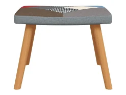 Mecedora con taburete Tela Patchwork