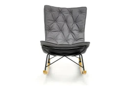 Mecedora de diseño con estructura de metal negro y madera maciza IMAGINE