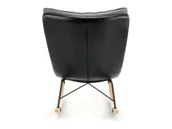 Mecedora de diseño con estructura de metal negro y madera maciza IMAGINE