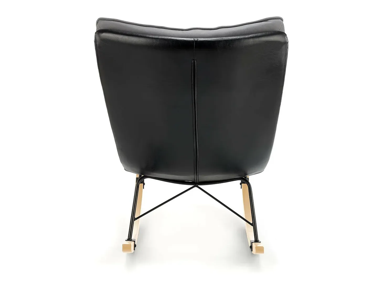 Mecedora de diseño con estructura de metal negro y madera maciza IMAGINE
