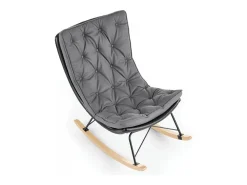 Mecedora de diseño con estructura de metal negro y madera maciza IMAGINE
