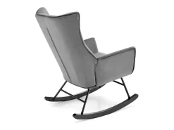 Mecedora de diseño en terciopelo gris con reposabrazos Market
