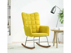 Mecedora de terciopelo amarillo
