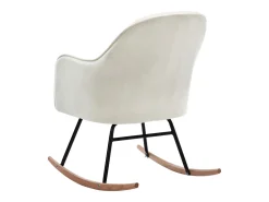 Mecedora de terciopelo blanco crema