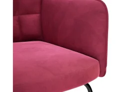 Mecedora de terciopelo rojo burdeos