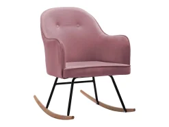 Mecedora de terciopelo rosa