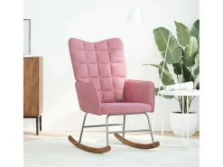 Mecedora de terciopelo rosa