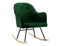 Mecedora de terciopelo verde oscuro