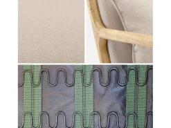 Mecedora estilo escandinavo de madera y tela beige