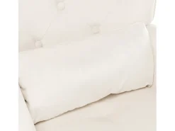 Mecedora moderna tapizada en terciopelo para sala de estar, con respaldo alto y patas de madera, color beige