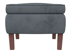 Mecedora orejera de terciopelo gris oscuro y madera maciza