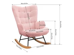 Mecedora para adultos - Mecedora ergonómica para exteriores - Para sala de estar - Jardín - Dormitorio - Rosa